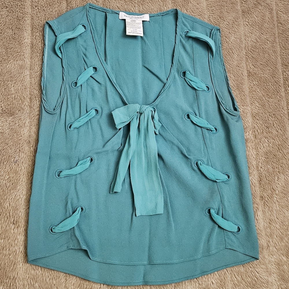 Viktor & Rolf Silk Ribbon Threaded Blouse